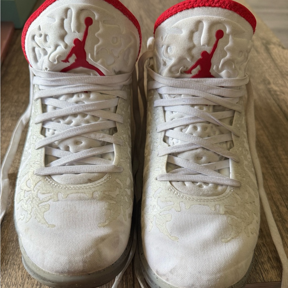 Jordan White Red Classic Basketball Sneakers